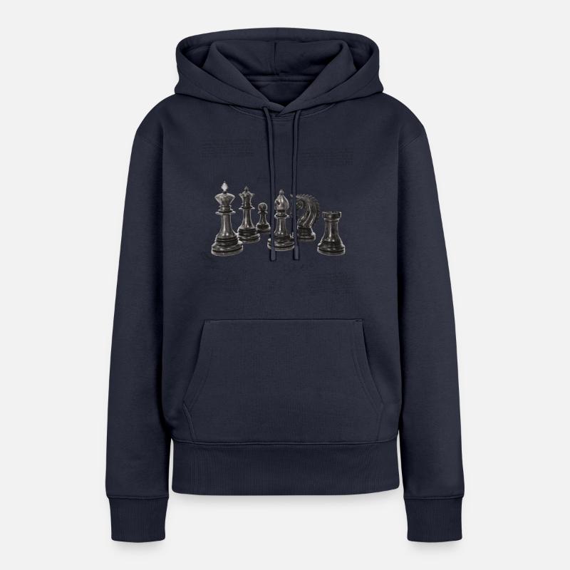 Échecs - Sweat à capuche Premium bio Femme - bleu marine