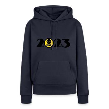 Pirate 2023, Skull 2023, Halloween 2023 - Women’s Premium Organic Hoodie - navy - Front - Julia (174cm)