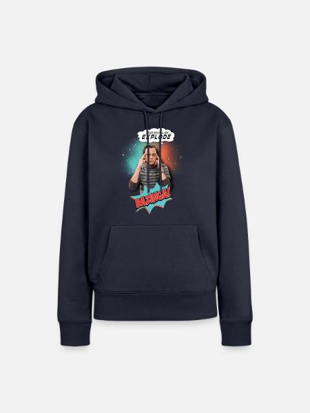 The Big Bang Theory Sheldon Explode Bazinga - Frauen Premium Bio Hoodie - Navy