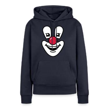 Clown - Sweat à capuche Premium bio Femme - bleu marine - Devant - Julia (174cm)