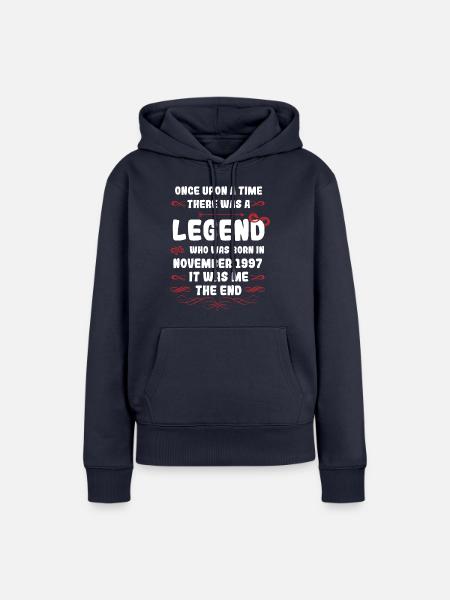 Es war einmal eine Legende. November 1997 Geburtst - Frauen Premium Bio Hoodie - Navy
