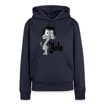 Sprüche Lustige Comic Yolo - Frauen Premium Bio Hoodie - Navy - Vorne - Julia (174cm)