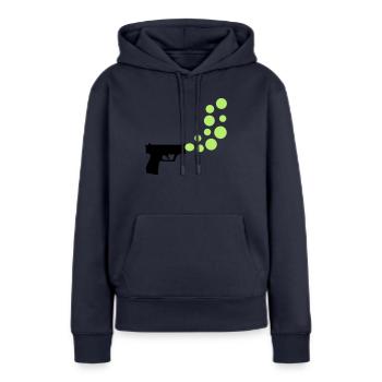 bubble gun - Frauen Premium Bio Hoodie - Navy - Vorne - Julia (174cm)