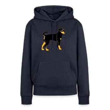 pinscher hund - Frauen Premium Bio Hoodie - Navy - Vorne - Julia (174cm)