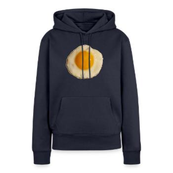Ei of the tiger | Joyeuse Pâques Auréole de la chanson - Sweat à capuche Premium bio Femme - bleu marine - Devant - Julia (174cm)