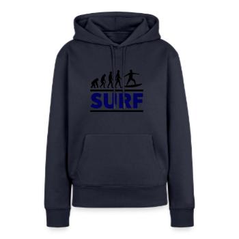 Surf Evolution - Frauen Premium Bio Hoodie - Navy - Vorne - Julia (174cm)