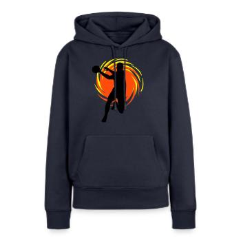Wirbel Handballer - Frauen Premium Bio Hoodie - Navy - Vorne - Julia (174cm)