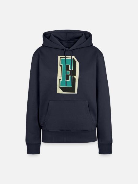 Buchstabe E - Frauen Premium Bio Hoodie - Navy