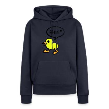 bip oiseau - Sweat à capuche Premium bio Femme - bleu marine - Devant - Julia (174cm)