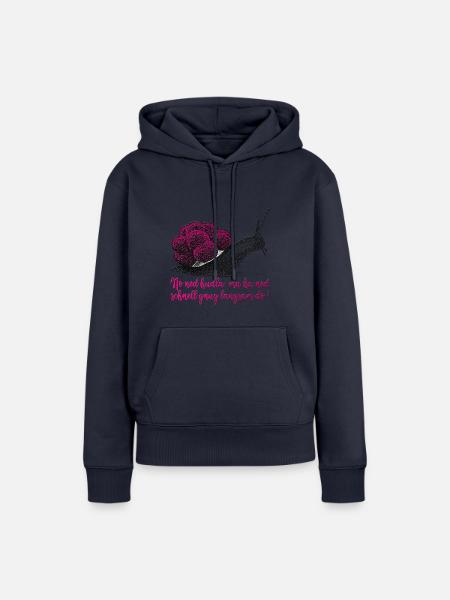 Schnecke mit Bollenhut und Schwäbischem Spruch - Frauen Premium Bio Hoodie - Navy