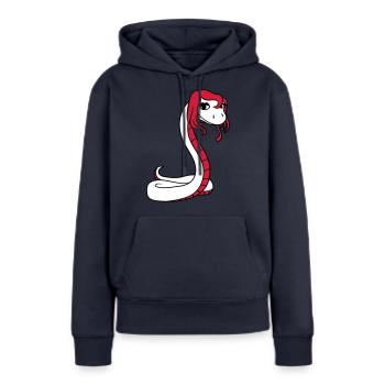 schlange weiblich frau huebsch girl maedchen sexy - Frauen Premium Bio Hoodie - Navy - Vorne - Julia (174cm)