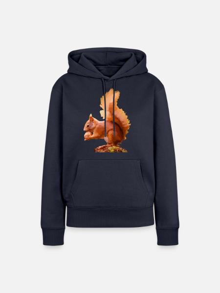 Kleines Eichhörnchen Aquarell - Frauen Premium Bio Hoodie - Navy