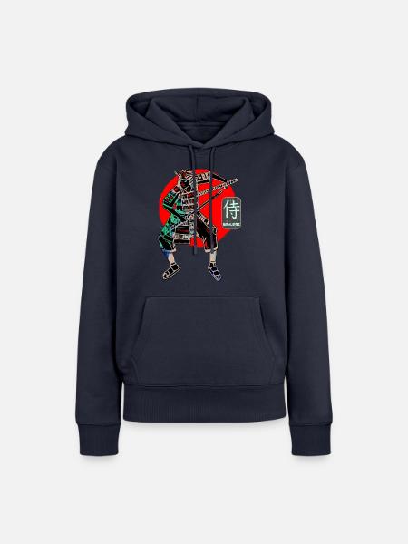 Samurai Krieger Schwert Japanische Kunst Sieg Kanji - Frauen Premium Bio Hoodie - Navy