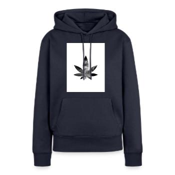 Hanf-Blatt - Frauen Premium Bio Hoodie - Navy - Vorne - Julia (174cm)