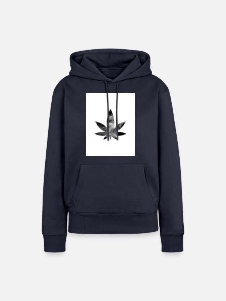 Hanf-Blatt - Frauen Premium Bio Hoodie - Navy