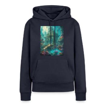 Atlantis unter Wasser - Frauen Premium Bio Hoodie - Navy - Vorne - Julia (174cm)
