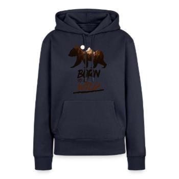 Ästhetisches Design des Bären - Frauen Premium Bio Hoodie - Navy - Vorne - Julia (174cm)