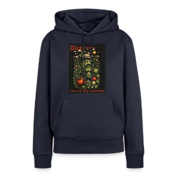 Dreck ist meine Leinwand - Frauen Premium Bio Hoodie - Navy - Vorne - Julia (174cm)