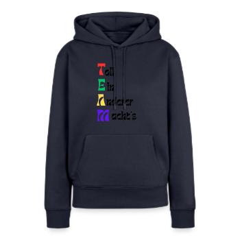 TEAM - Women’s Premium Organic Hoodie - navy - Front - Julia (174cm)