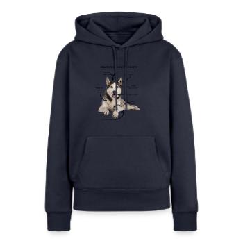 Anatomie eines Huskys - Frauen Premium Bio Hoodie - Navy - Vorne - Julia (174cm)