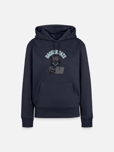 Hacker cats - Frauen Premium Bio Hoodie - Navy