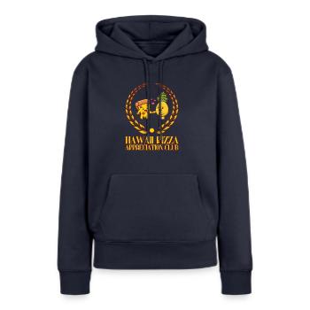 Hawaii Pizza Appreciation Club - Design amusant - Sweat à capuche Premium bio Femme - bleu marine - Devant - Julia (174cm)