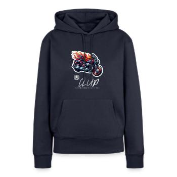 Couvercle de moto - Sweat à capuche Premium bio Femme - bleu marine - Devant - Julia (174cm)