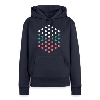 Hexagon Pixelart - Frauen Premium Bio Hoodie - Navy - Vorne - Julia (174cm)