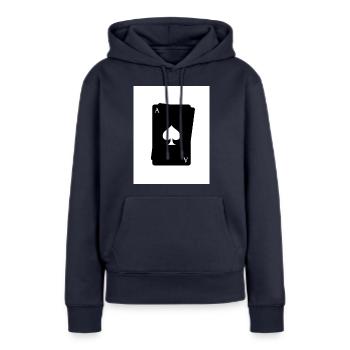 Design ohne Titel - Frauen Premium Bio Hoodie - Navy - Vorne - Julia (174cm)