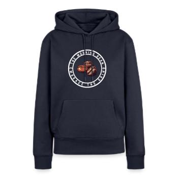 The morning bean, embrace the grind - Women’s Premium Organic Hoodie - navy - Front - Julia (174cm)