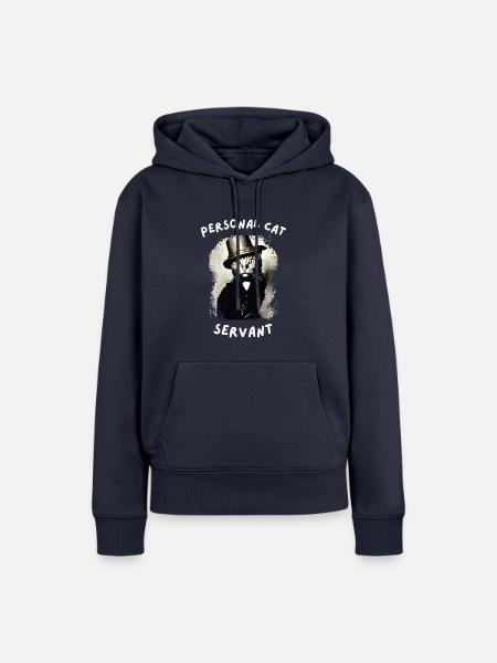 Persönlicher Katzendiener - Frauen Premium Bio Hoodie - Navy