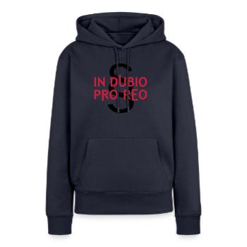 piège - Sweat à capuche Premium bio Femme - bleu marine - Devant - Julia (174cm)