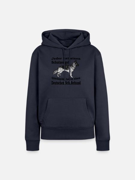 Schutzengel Schäferhund S - Frauen Premium Bio Hoodie - Navy