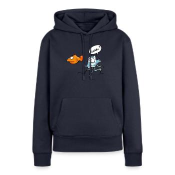 Kuscheln? - Frauen Premium Bio Hoodie - Navy - Vorne - Julia (174cm)