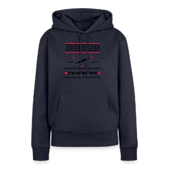 Je peux pas pâtisserie - Sweat à capuche Premium bio Femme - bleu marine - Devant - Julia (174cm)