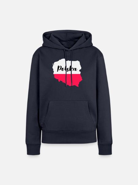 polen polska - Frauen Premium Bio Hoodie - Navy