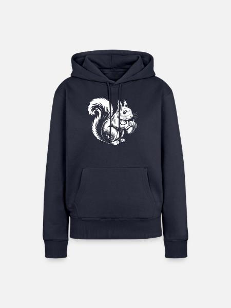 Eichhörnchen & Eichel: Waldbewohner - Frauen Premium Bio Hoodie - Navy
