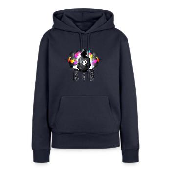R and B music - Frauen Premium Bio Hoodie - Navy - Vorne - Julia (174cm)