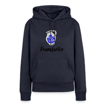 Hesse Bembel Apfelwein - Frauen Premium Bio Hoodie - Navy - Vorne - Julia (174cm)
