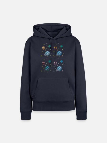 planeten gewebe - Frauen Premium Bio Hoodie - Navy