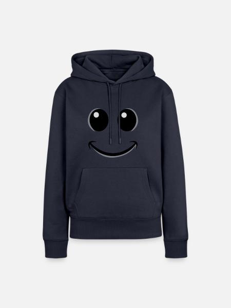 glückliches Gesicht - Frauen Premium Bio Hoodie - Navy