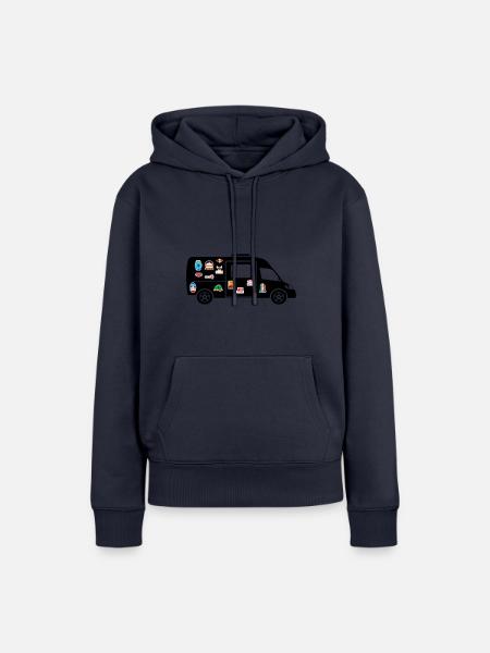 Van mit Aufklebern - Frauen Premium Bio Hoodie - Navy