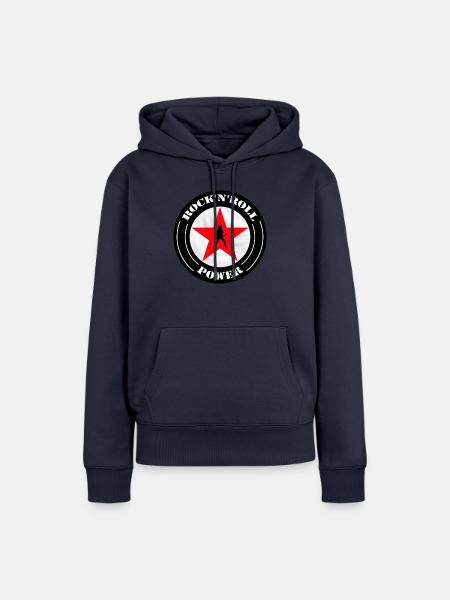 music - Frauen Premium Bio Hoodie - Navy