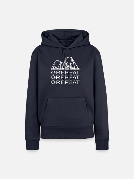 Rollercoaster Achterbahn - Frauen Premium Bio Hoodie - Navy