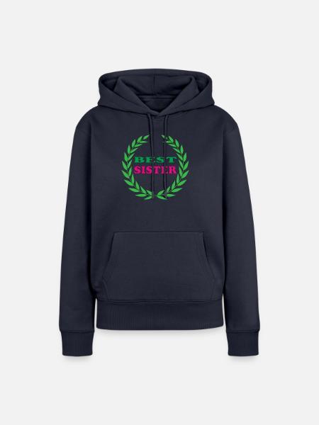 BESTE SCHWESTER - Frauen Premium Bio Hoodie - Navy