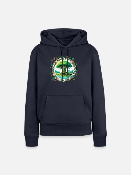 Baum des Lebens - Frauen Premium Bio Hoodie - Navy