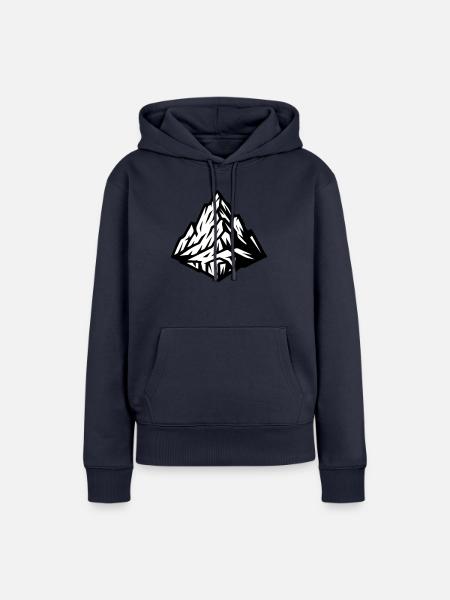 Berg Gipfel Symbol - Frauen Premium Bio Hoodie - Navy