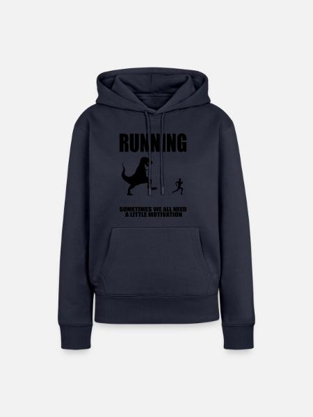 Laufende Motivation - Frauen Premium Bio Hoodie - Navy