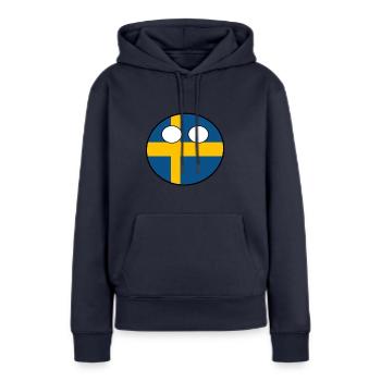 Countryball pays Patrie Suède - Sweat à capuche Premium bio Femme - bleu marine - Devant - Julia (174cm)