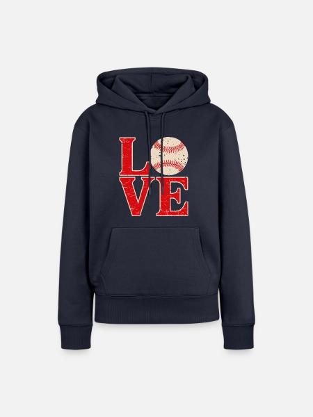 Ich liebe Baseball - Frauen Premium Bio Hoodie - Navy